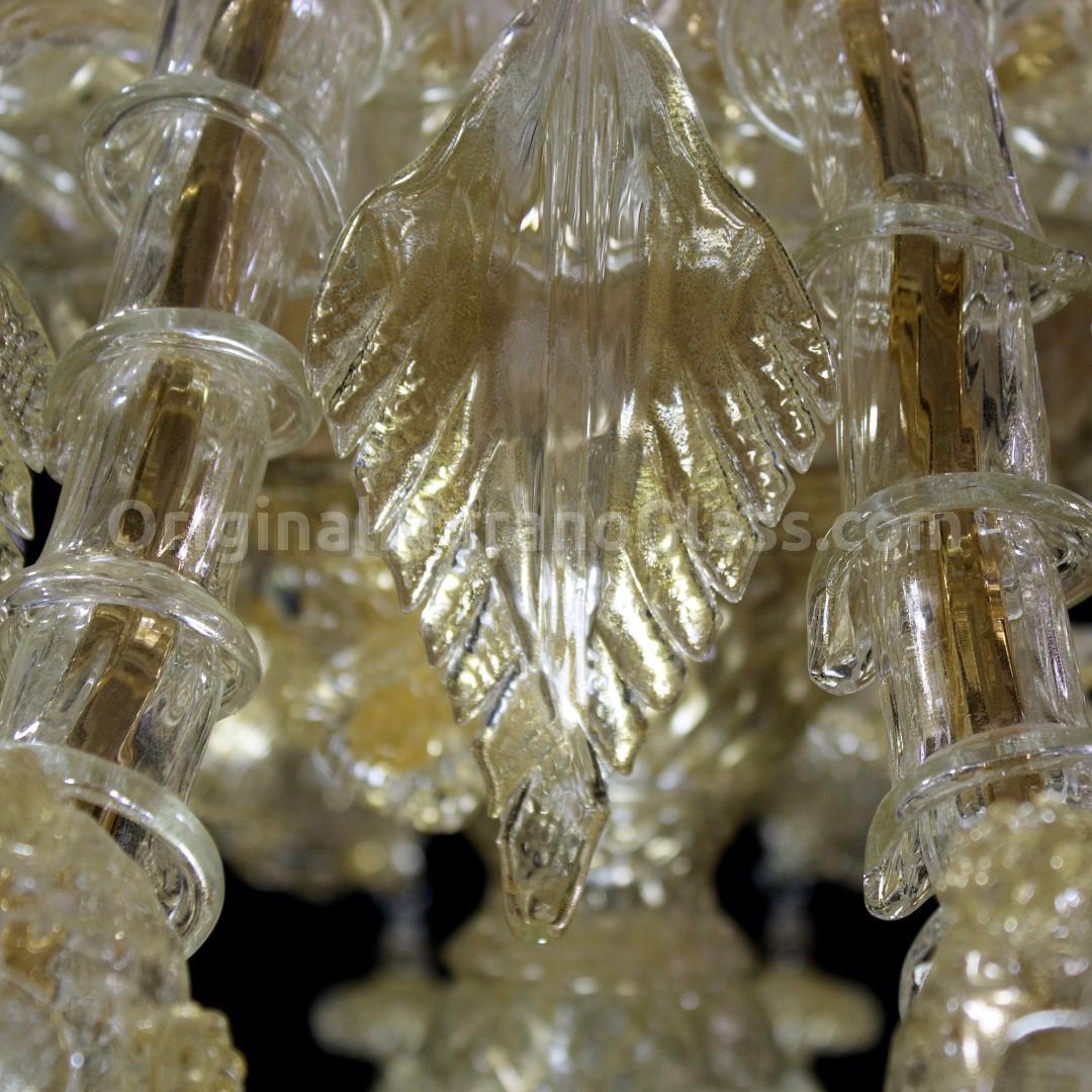 Lampadario re oro rezzonico vetro di murano 12 luci