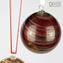 Red Christmas Ball - Twisted Fantasy - Murano Glass Xmas
