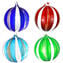 Set of 4 Christmas Ball - Canes Fantasy - Murano Glass Xmas