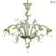 Venetian Chandelier Rosetto White Green - Original Murano Glass