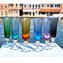 Set of 6 Champagne Flute Drinking glasses Mix colors