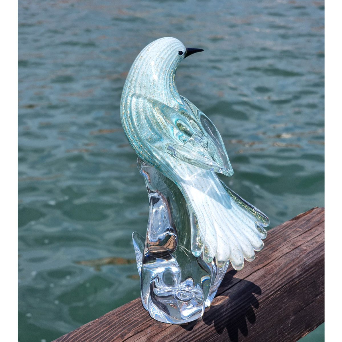 Turquoise Glass fish newest Statuette/Sculpture