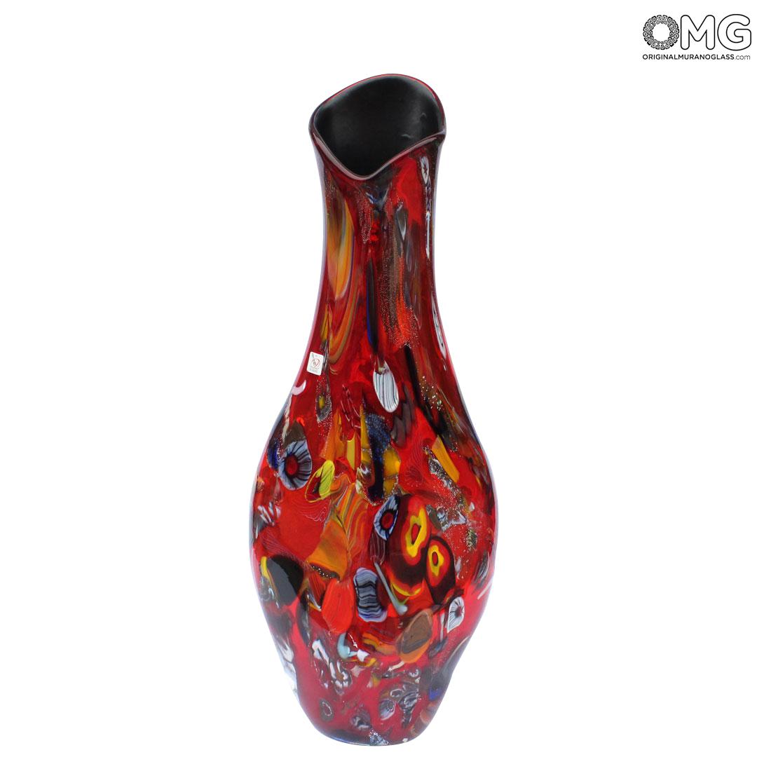 Vases Blown Collection: Vase Red - Multicolor Effects - Original 