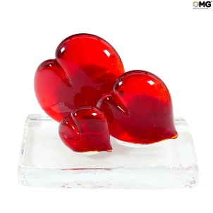 CUPIDO bright red Murano glass heart creation