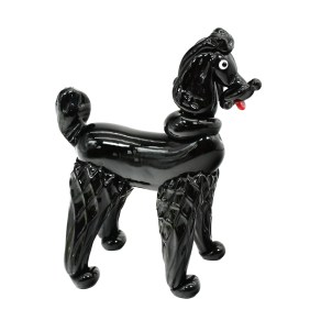 poodle_black_dog_sculpture_original_murano_glass_omg
