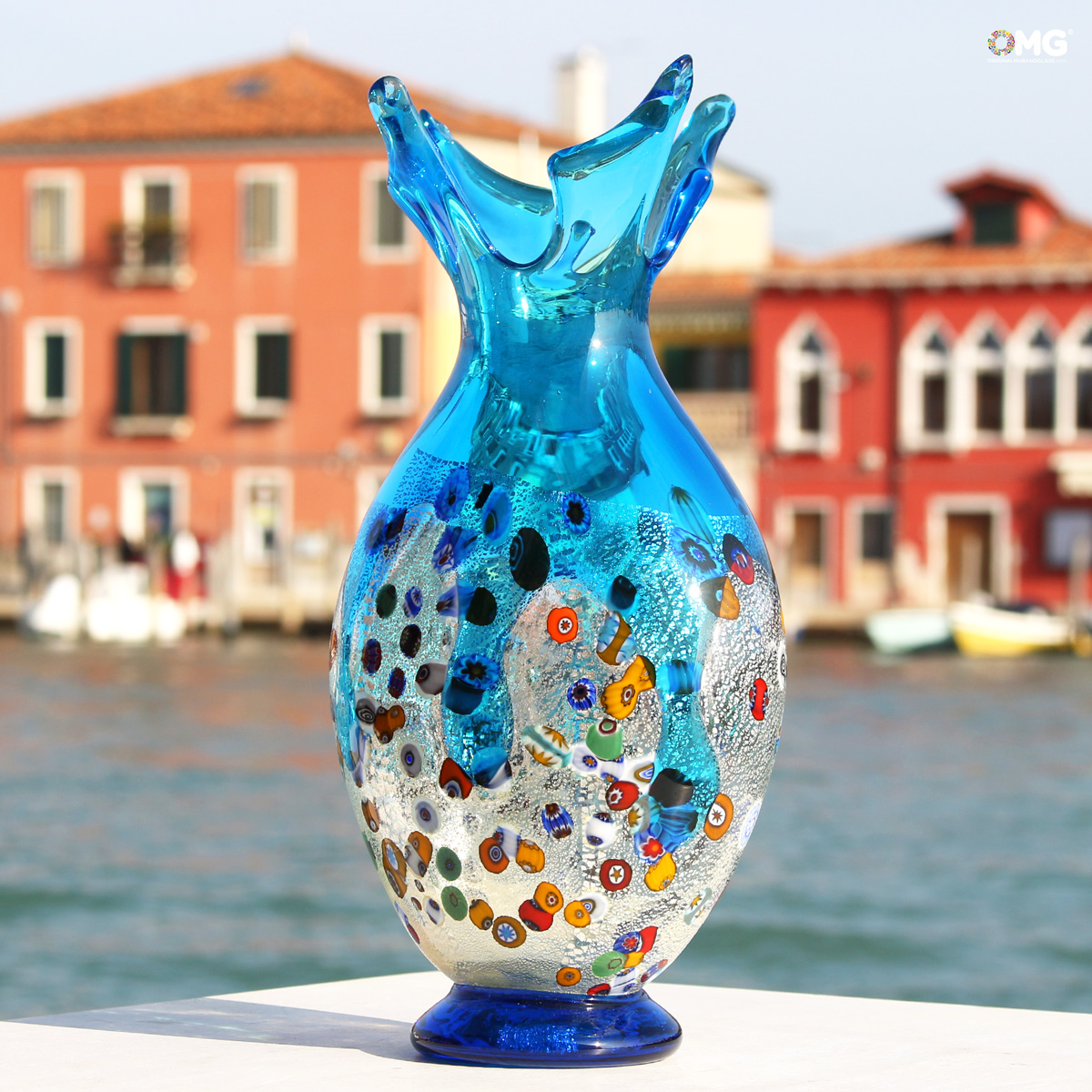 Vases Blown Collection: Gabbiano Light Blue - Vase - Murano glass