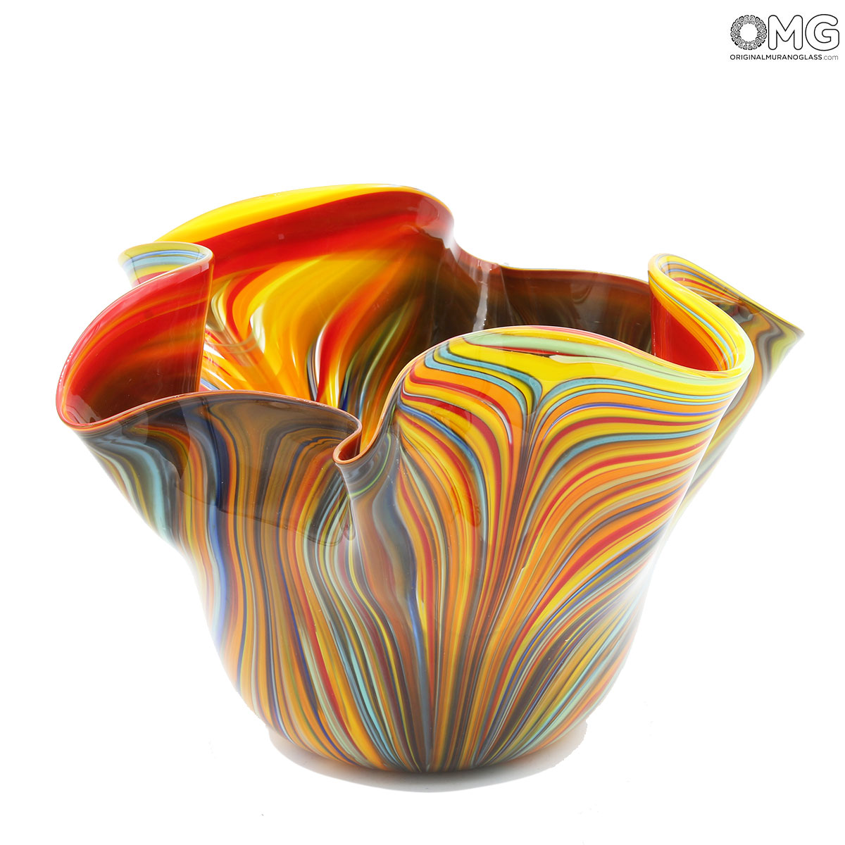 kader Edele regen Missoni Bowl Centerpiece - Multicolor - Original Murano Glass OMG®