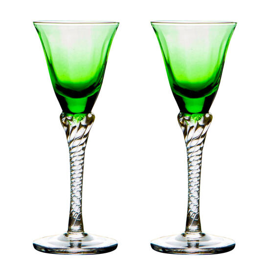 Murano Green Wine Glass, Set of 2