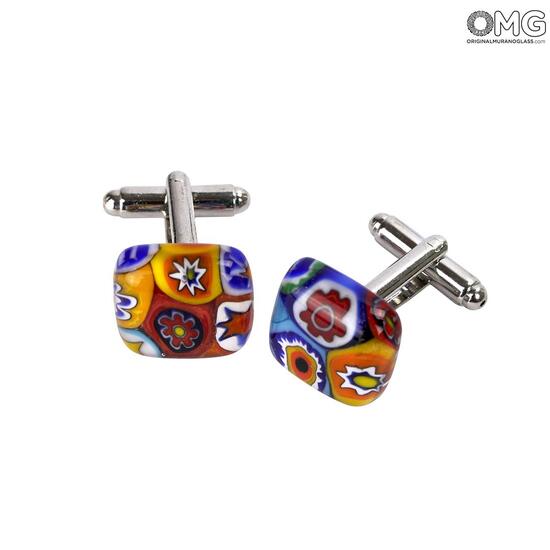 Men's jewelry in Murano Glass: Cufflinks - Millefiori - Original Murano ...