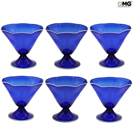 8 Oz. Set of 6 Murano Style Drinking Glasses Drinking Water Glass Set  Stemless Wine Glasses Made in Italy -  Israel