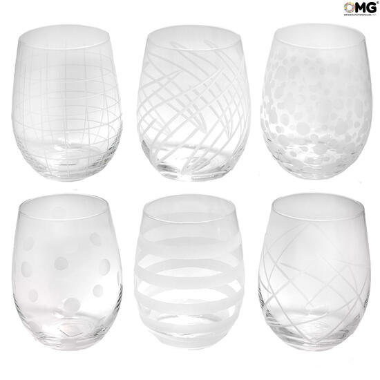 Drinking Glasses Tumblers Murano Sets: Set of 6 Drinking glasses - Summer -  Original Murano Glass OMG