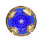 Plate Round Blue and Gold 24 kt - Original Murano Glass OMG