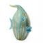  Fish - Light blue with silver leaf - Original Murano Glass